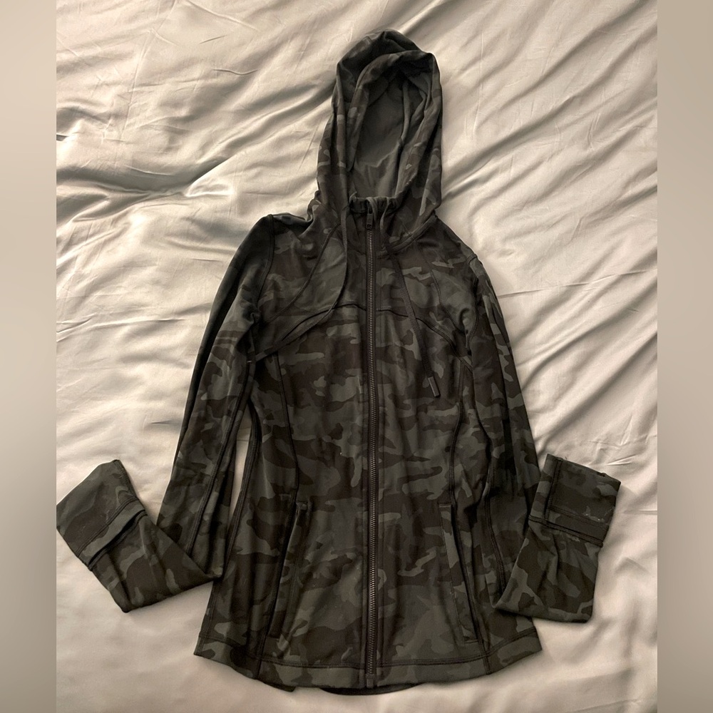 Lululemon Hooded Define Jacket Nulu Size 4 Incognito Camo Multi Gator Green